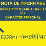 Nota de informare privind procesarea datelor cu caracter personal